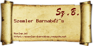 Szemler Barnabás névjegykártya
